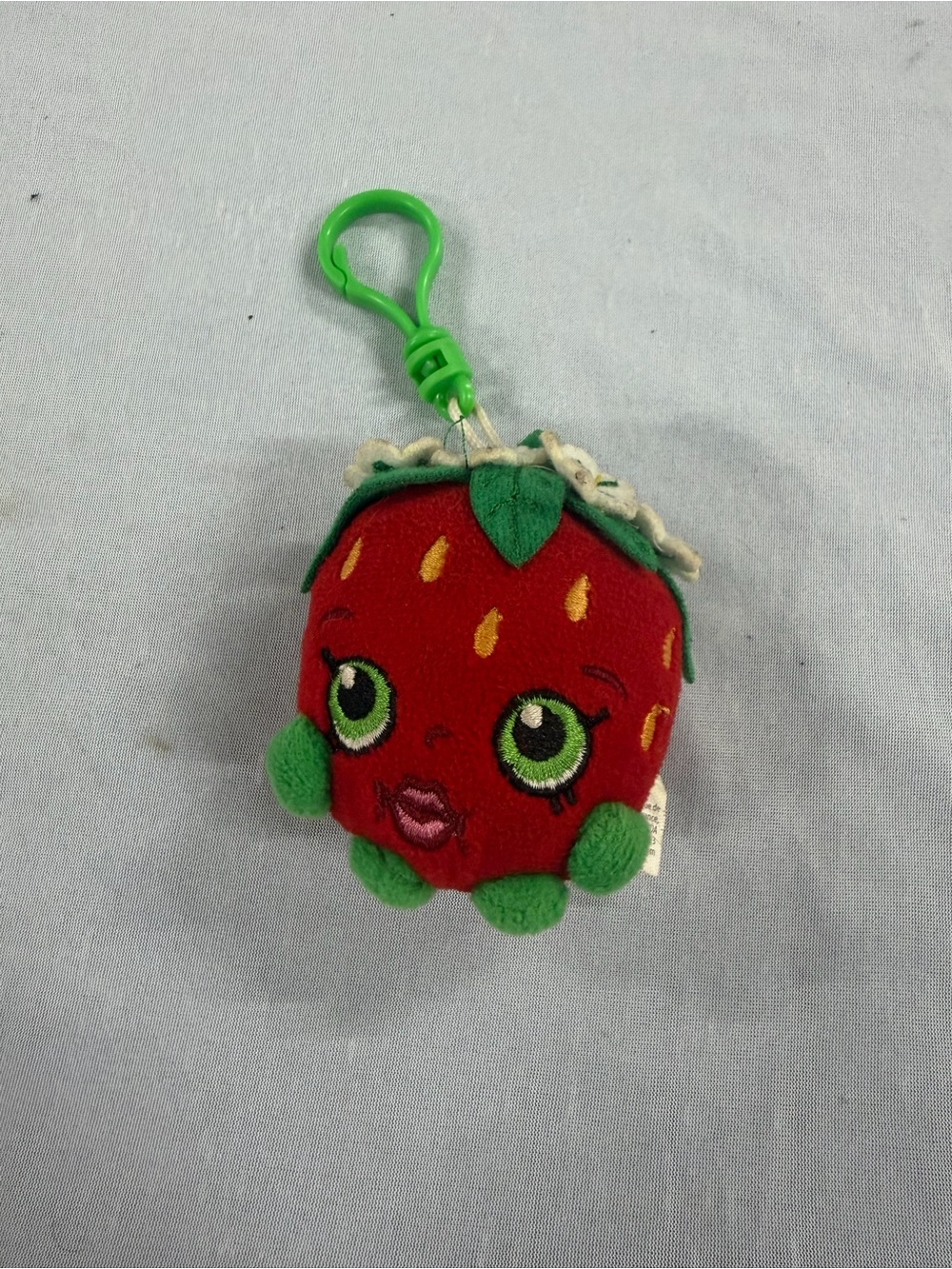 Shopkins Strawberry Plush keychain Backpack Clip 4" tall 2013